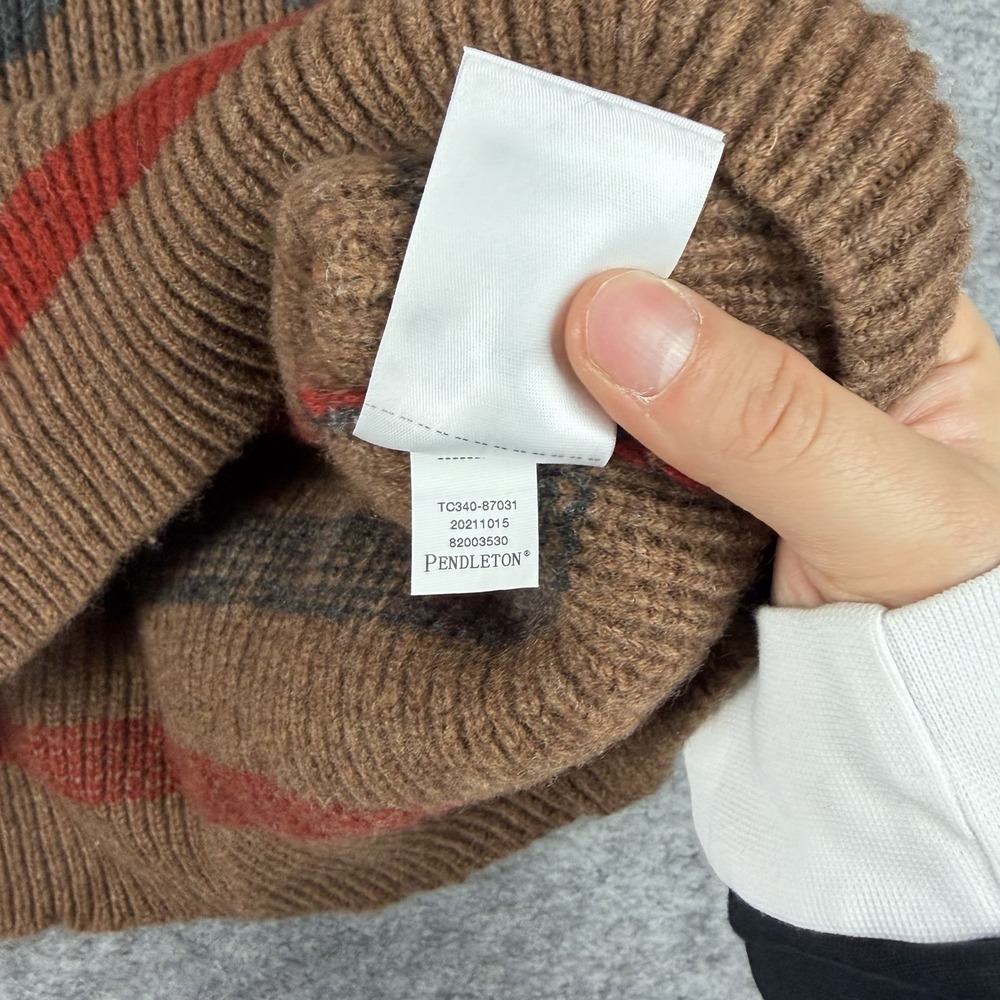 Pendleton Wool Sweater Westerly Southwest Boho Heritage Knit Women's Large Brown - Picture 8 of 8